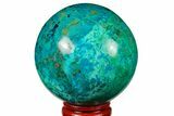 Polished Chrysocolla & Malachite Sphere - Peru #133755-1